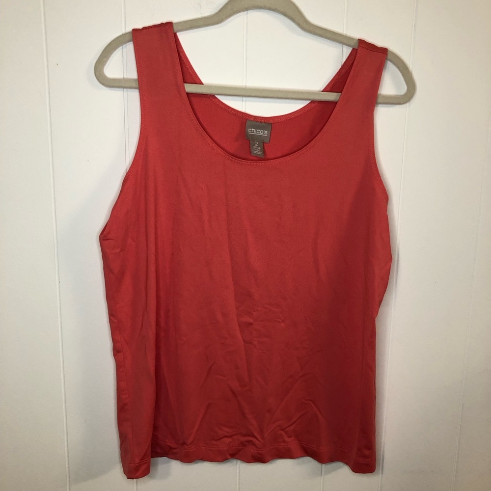 Chico's Coral Tank Top - Scoop Neck Sleeveless Chico Size 2  Large